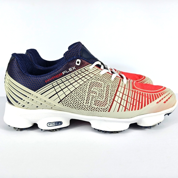 FootJoy HyperFlex Golf Shoes Men’s 10 Red White Blue Athletic Sneakers 51033 - Picture 8 of 16